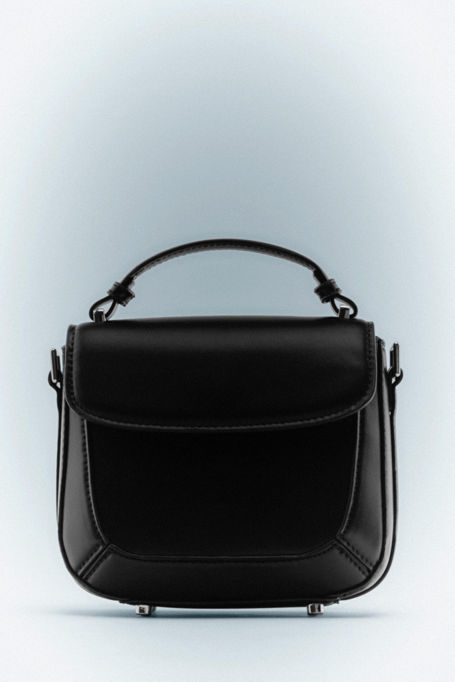 MINI MESSENGER BAG WITH FOLDOVER FLAP Black ZARA Spain